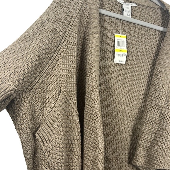 American‎ Rag Cie Cinder Cocoon Neutral Cardigan Sweater M/L Open Front NWT - Picture 3 of 11
